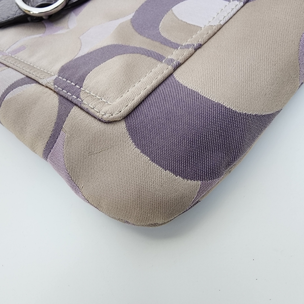 COACH F17479 Lilac & Khaki Penelope Opt Sateen Lilac Patent Leather Trim - Picture 12 of 16